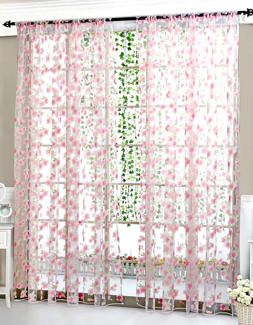 Load image into Gallery viewer, Shower Curtains for Girls Drape 1 Window Panel Fabric Tulle Flower Voile Curtain Sheer Home Decor Taupe Curtains 84 Inches Long
