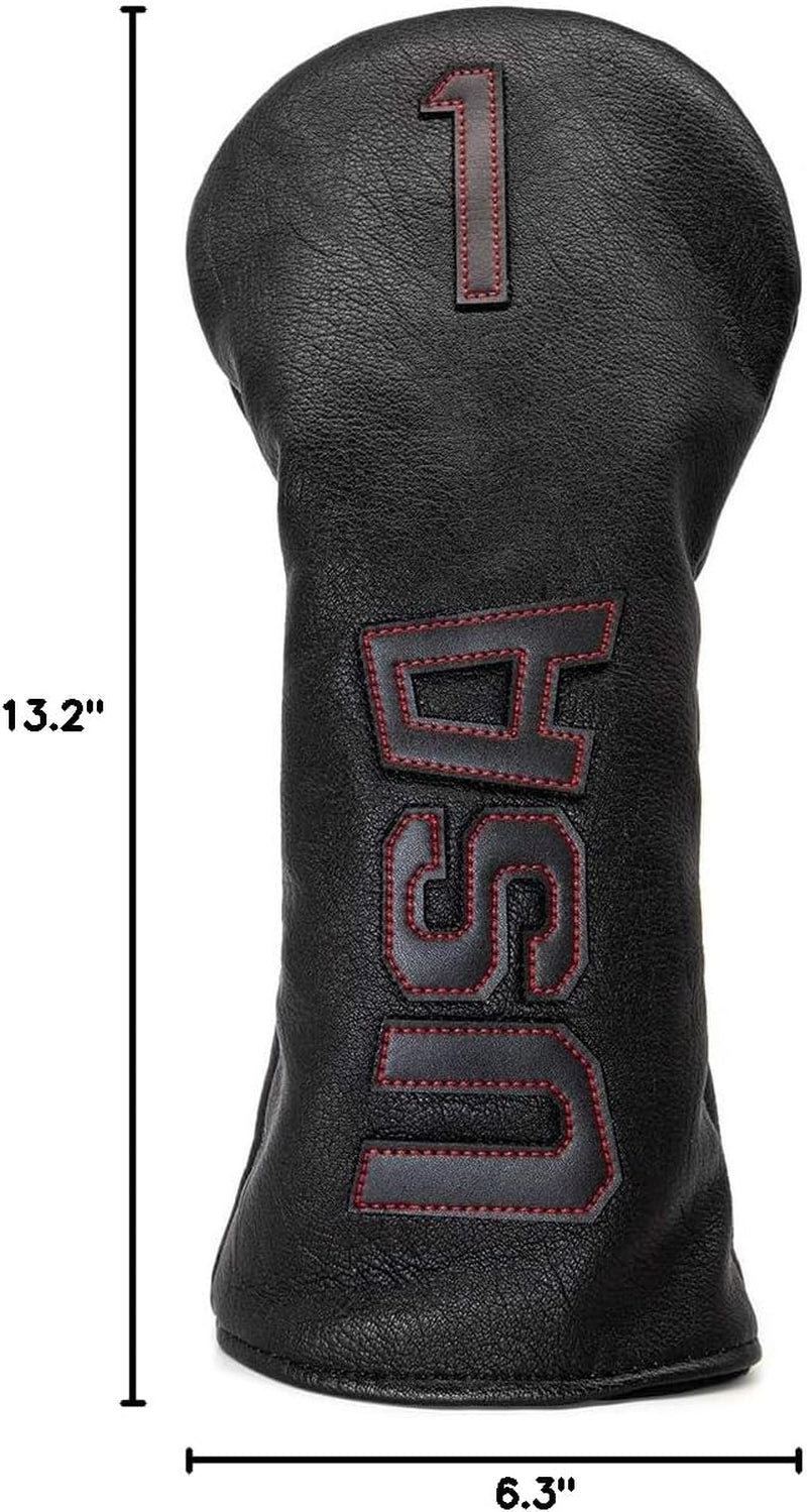 Golf Club Head Covers,Golf Headcovers Leather Golf Wood Covers for Divers Fairway Woods Hybrids(Ut) with Number Tag 3 5 7 X,Golf Iron Covers for Men Women