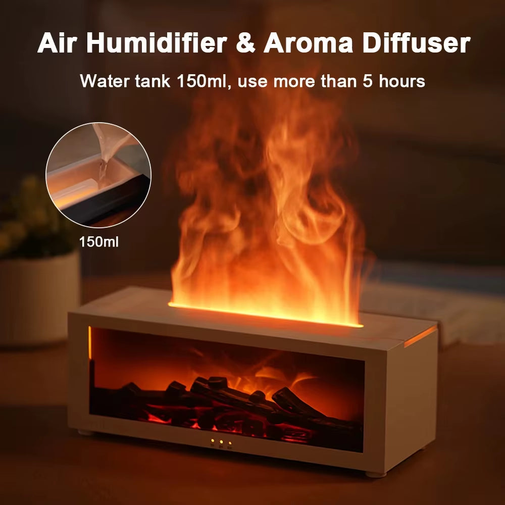 1Pc, USB Powered Simulated Flame Diffuser, Home Fireplace Diffuser, Office and Bathroom Lighting, Holiday and Christmas Gifts