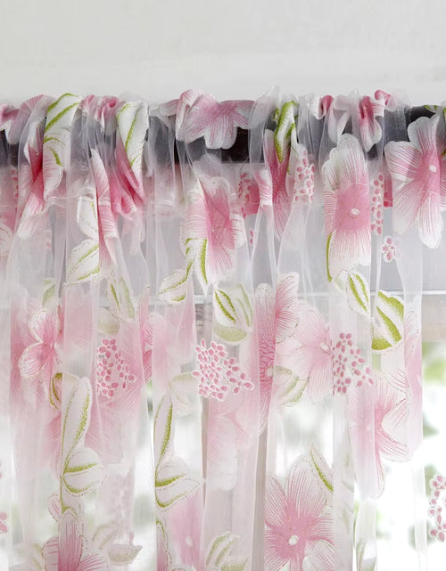 Load image into Gallery viewer, Shower Curtains for Girls Drape 1 Window Panel Fabric Tulle Flower Voile Curtain Sheer Home Decor Taupe Curtains 84 Inches Long
