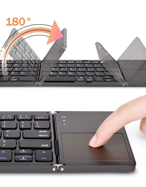 Load image into Gallery viewer, Wireless Folding Keyboard Bluetooth Keyboard with Touchpad for Windows, Android, Ios,Phone,Multi-Function Button Mini Keyboard
