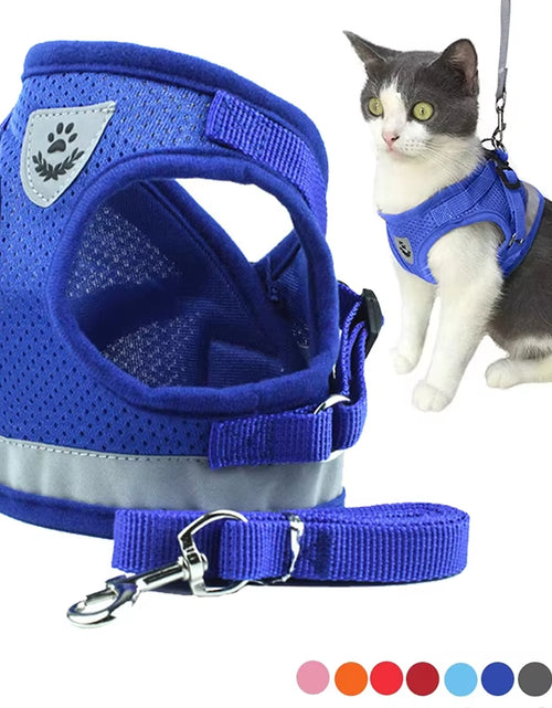 Load image into Gallery viewer, Reflective Dog Harness with Leash Adjustable Pet Harnesses Vest for Small Medium Dog Soft Outdoor Breathable Puppy Chest Strap
