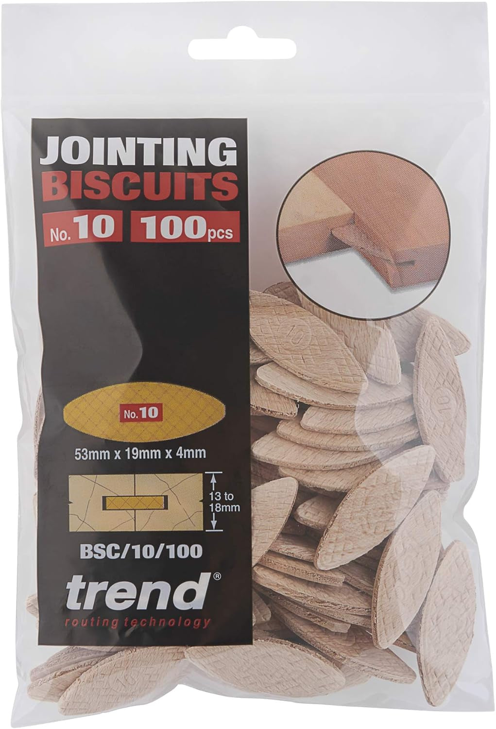 100Pcs Beechwood Joining Biscuits (No. 10) for Woodworking, Joinery, and Furniture Framing, BSC/10/100