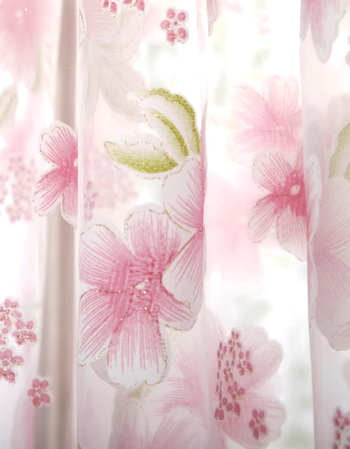 Load image into Gallery viewer, Shower Curtains for Girls Drape 1 Window Panel Fabric Tulle Flower Voile Curtain Sheer Home Decor Taupe Curtains 84 Inches Long
