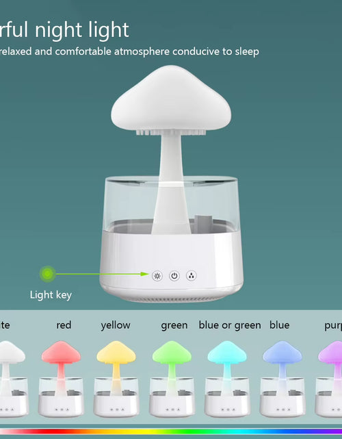 Load image into Gallery viewer, Mushroom Rain Air Humidifier Electric Aroma Diffuser Rain Cloud Smell Distributor Relax Water Drops Sounds Colorful Night Lights
