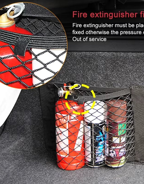 Load image into Gallery viewer, Car Back Rear Mesh Trunk Seat Elastic String Net Magic Sticker Universal Storage Bag Pocket Cage Auto Organizer Seat Back Bag
