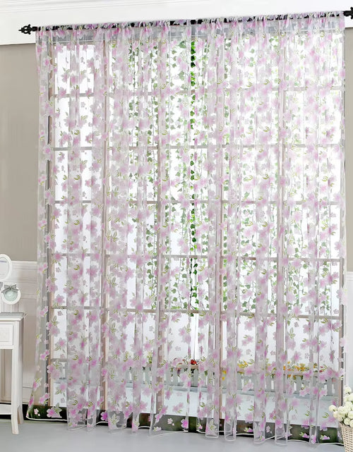 Load image into Gallery viewer, Shower Curtains for Girls Drape 1 Window Panel Fabric Tulle Flower Voile Curtain Sheer Home Decor Taupe Curtains 84 Inches Long
