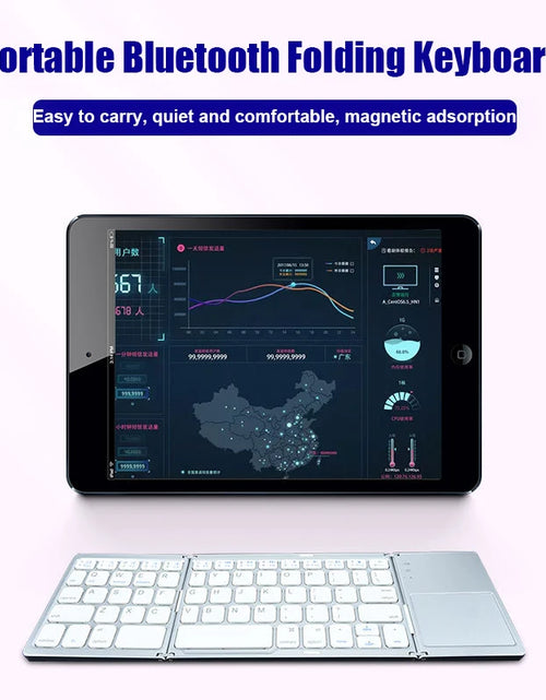 Load image into Gallery viewer, Wireless Folding Keyboard Bluetooth Keyboard with Touchpad for Windows, Android, Ios,Phone,Multi-Function Button Mini Keyboard
