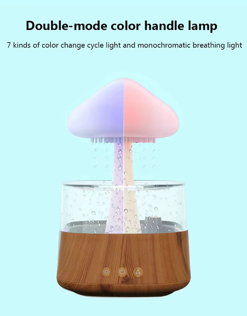 Load image into Gallery viewer, Mushroom Rain Air Humidifier Electric Aroma Diffuser Rain Cloud Smell Distributor Relax Water Drops Sounds Colorful Night Lights
