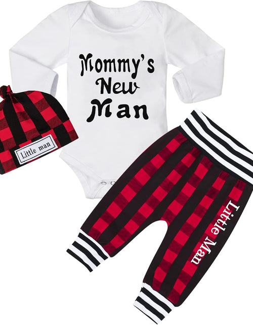 Load image into Gallery viewer, Baby Boy Clothes Letter Print Long Sleeve Romper+Camouflage Pants+Hat 3PCS Outfits Set
