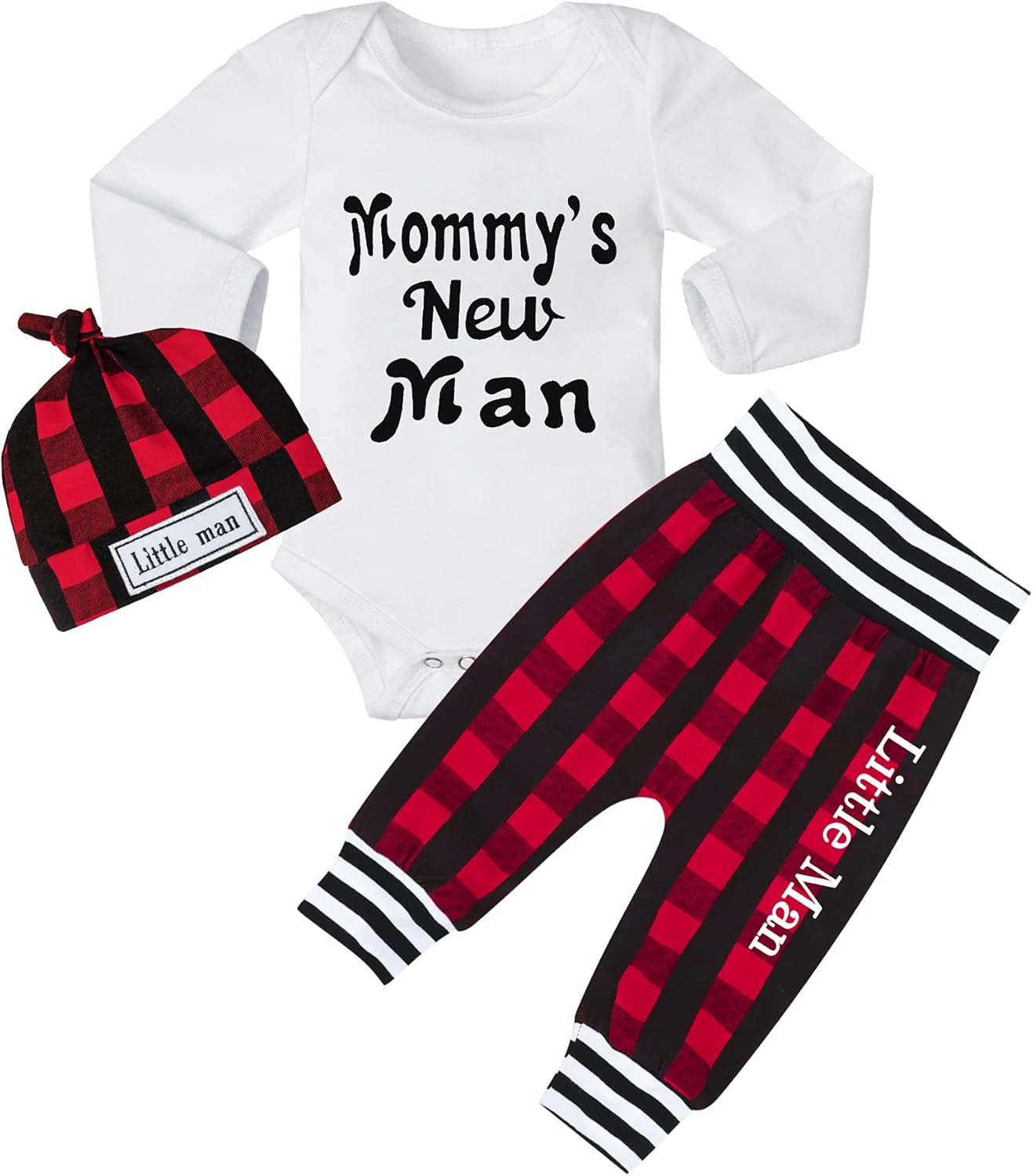 Baby Boy Clothes Letter Print Long Sleeve Romper+Camouflage Pants+Hat 3PCS Outfits Set