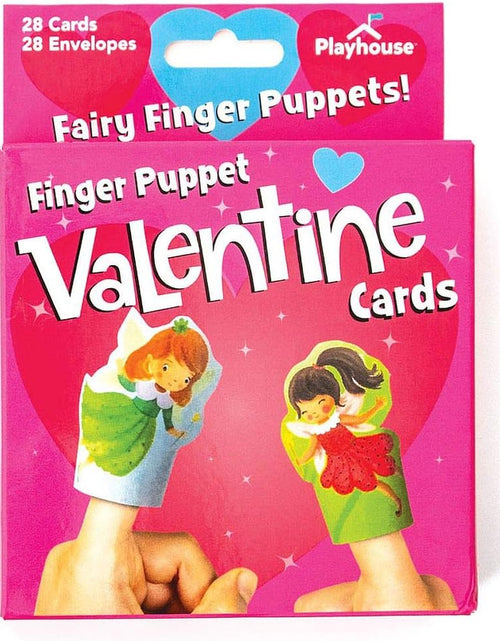 Load image into Gallery viewer, Fairy Princess Finger Puppets 28 Card Valentine Exchange Box for Kids
