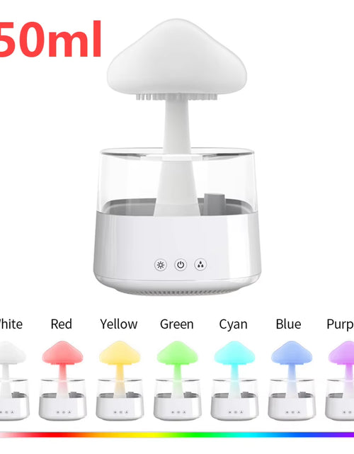 Load image into Gallery viewer, Mushroom Rain Air Humidifier Electric Aroma Diffuser Rain Cloud Smell Distributor Relax Water Drops Sounds Colorful Night Lights
