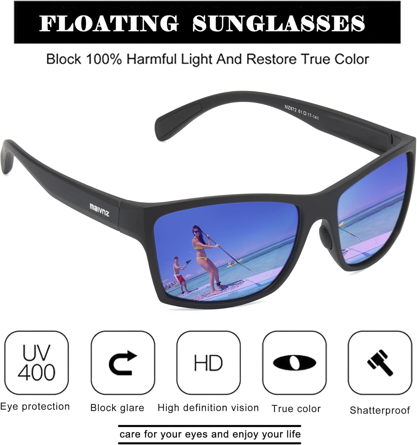 Floating Polarized Fishing Sunglasses for Men Surfing Kayaking UV Protection Unsinkable Water Sport Sun Glasses