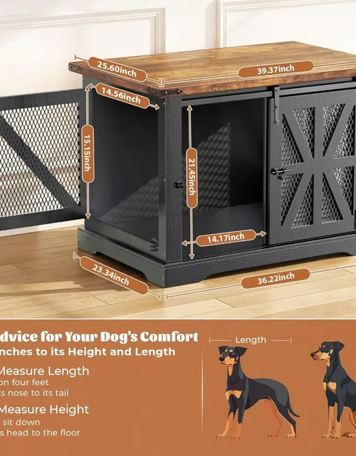 Load image into Gallery viewer, Dogs Crate Furniture, Heavy Duty Large Dogs Crate for Medium Large Dogs, XL Dog Crate Dog Kennel Indoor with Double Doors
