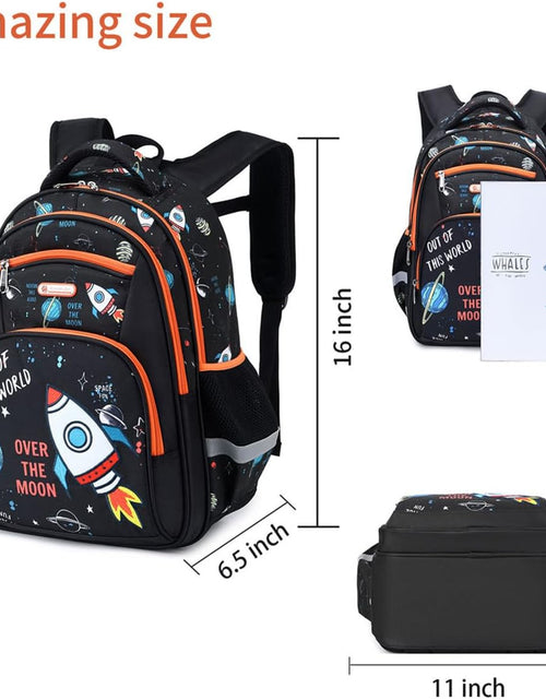 Load image into Gallery viewer, Kids Backpack, Boy16 Inch Kindergarten Elementary Preschool Multi Compartment Backpack, Chest Strap Side Pockets
