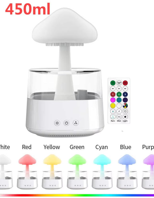 Load image into Gallery viewer, Mushroom Rain Air Humidifier Electric Aroma Diffuser Rain Cloud Smell Distributor Relax Water Drops Sounds Colorful Night Lights
