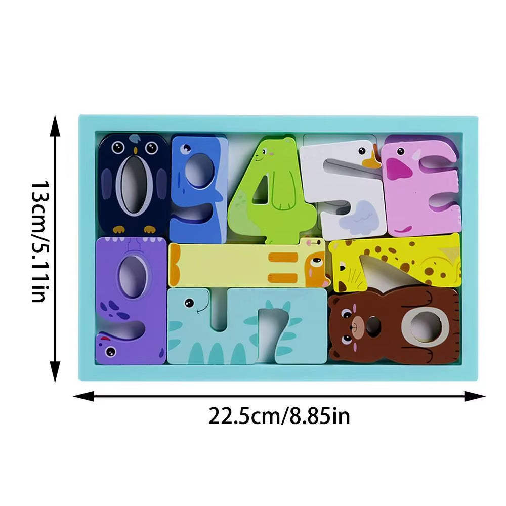 Baby Puzzles Animal Colorful 3D Wooden Animal Puzzles for Toddlers Baby Early Development and Activity Puzzles Toys Gifts For