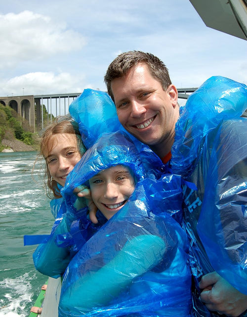 Load image into Gallery viewer, Rain Ponchos Family Pack | Emergency Raincoat Drawstring Hood Poncho for Children and Adults | Lightweight Reusable or Disposable
