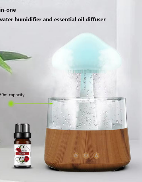 Load image into Gallery viewer, Mushroom Rain Air Humidifier Electric Aroma Diffuser Rain Cloud Smell Distributor Relax Water Drops Sounds Colorful Night Lights
