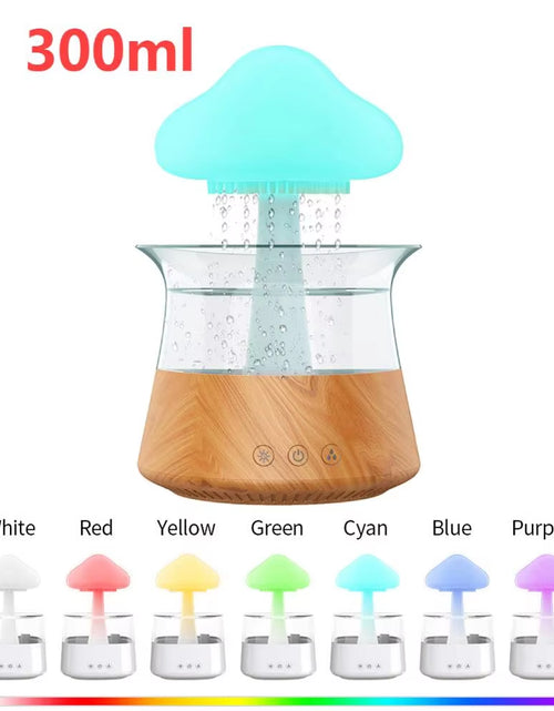 Load image into Gallery viewer, Mushroom Rain Air Humidifier Electric Aroma Diffuser Rain Cloud Smell Distributor Relax Water Drops Sounds Colorful Night Lights
