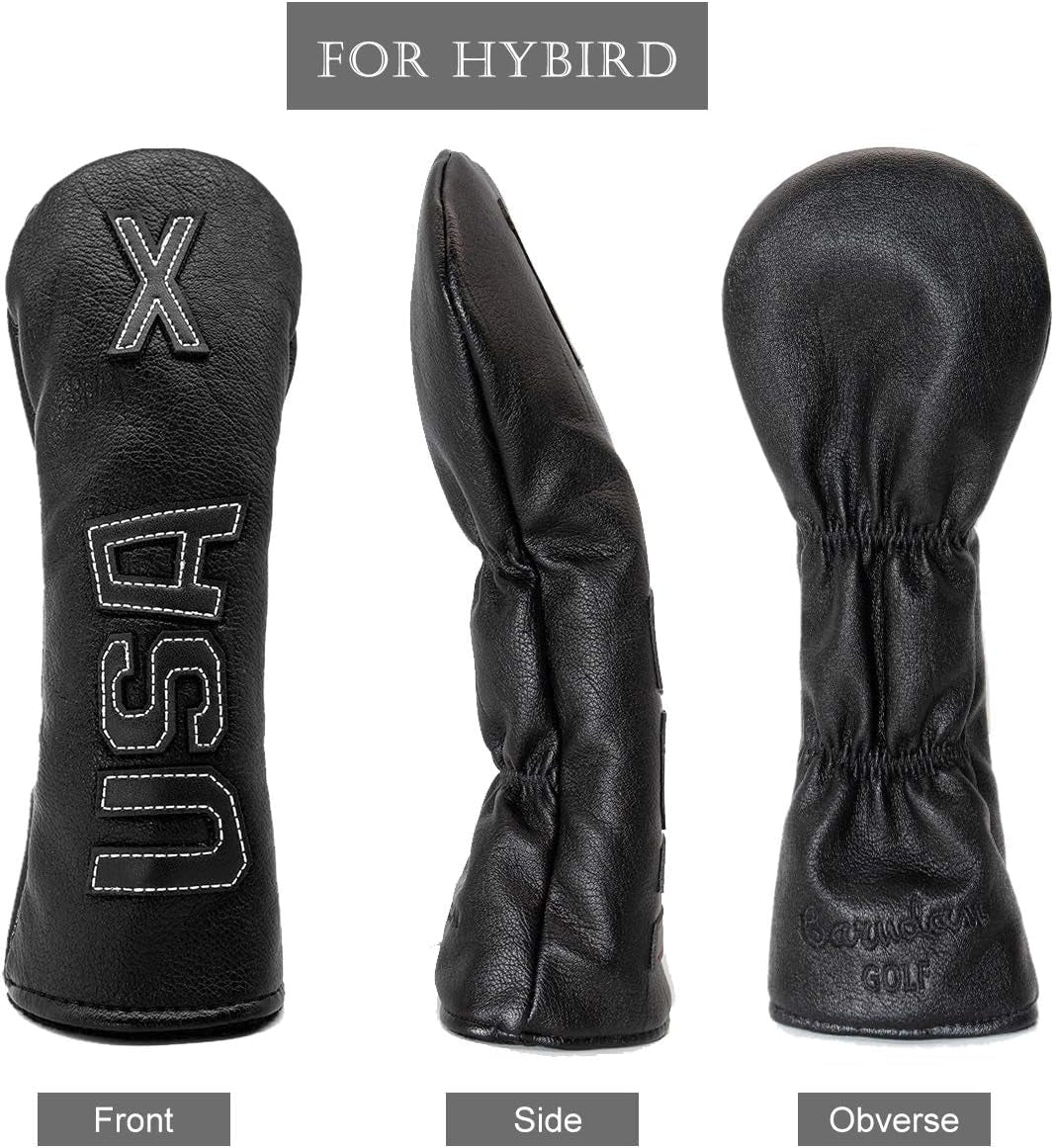 Golf Club Head Covers,Golf Headcovers Leather Golf Wood Covers for Divers Fairway Woods Hybrids(Ut) with Number Tag 3 5 7 X,Golf Iron Covers for Men Women