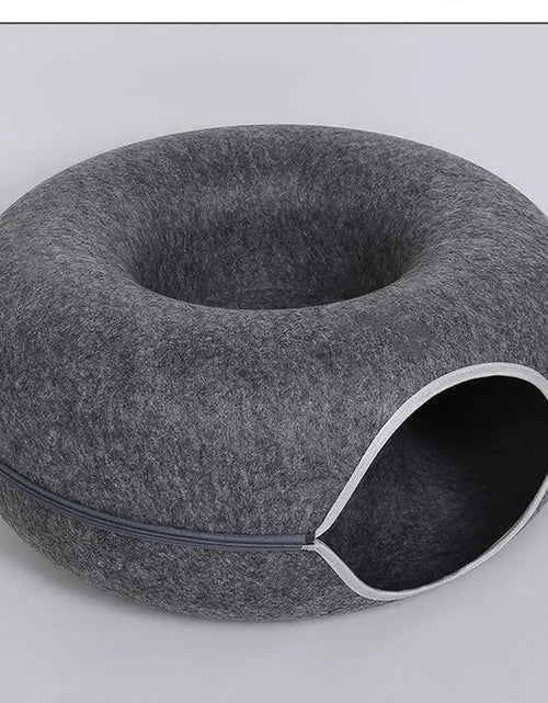 Load image into Gallery viewer, Donut Cat Bed Interactive Tunnel Pet Felt Indoor Toys Cats House Kitten Training Toy Cat Kennel Pets Supplies
