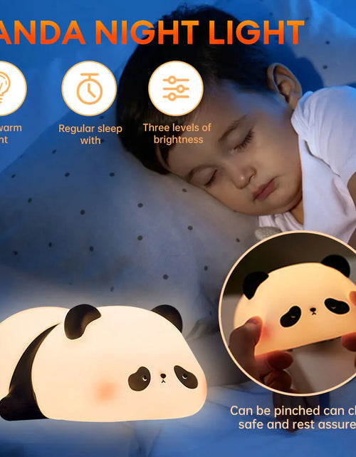 Load image into Gallery viewer, LED Night Lights Cute Panda Silicone Lamp USB Rechargeable Timing Bedside Decor Kids Birthday Gifts for Home Bedroom Decor
