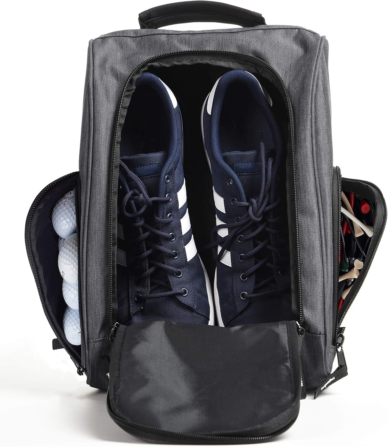 Golf Shoe Bag - Zippered Shoe Carrier Bags with Ventilation & outside Pocket for Socks, Tees, Etc.