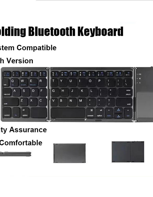 Load image into Gallery viewer, Wireless Folding Keyboard Bluetooth Keyboard with Touchpad for Windows, Android, Ios,Phone,Multi-Function Button Mini Keyboard
