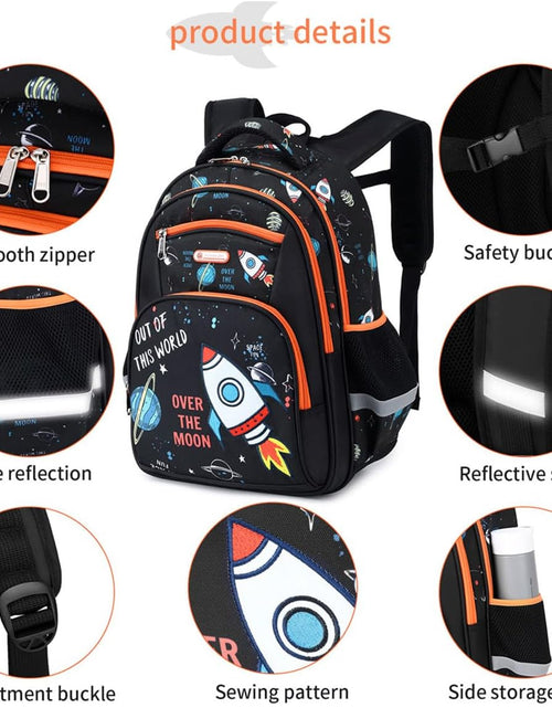 Load image into Gallery viewer, Kids Backpack, Boy16 Inch Kindergarten Elementary Preschool Multi Compartment Backpack, Chest Strap Side Pockets
