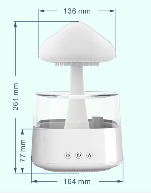 Load image into Gallery viewer, Mushroom Rain Air Humidifier Electric Aroma Diffuser Rain Cloud Smell Distributor Relax Water Drops Sounds Colorful Night Lights
