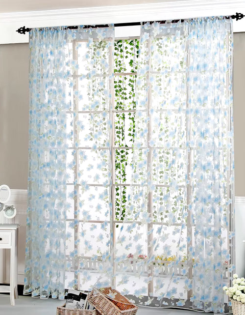 Load image into Gallery viewer, Shower Curtains for Girls Drape 1 Window Panel Fabric Tulle Flower Voile Curtain Sheer Home Decor Taupe Curtains 84 Inches Long
