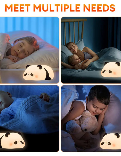 Load image into Gallery viewer, LED Night Lights Cute Panda Silicone Lamp USB Rechargeable Timing Bedside Decor Kids Birthday Gifts for Home Bedroom Decor
